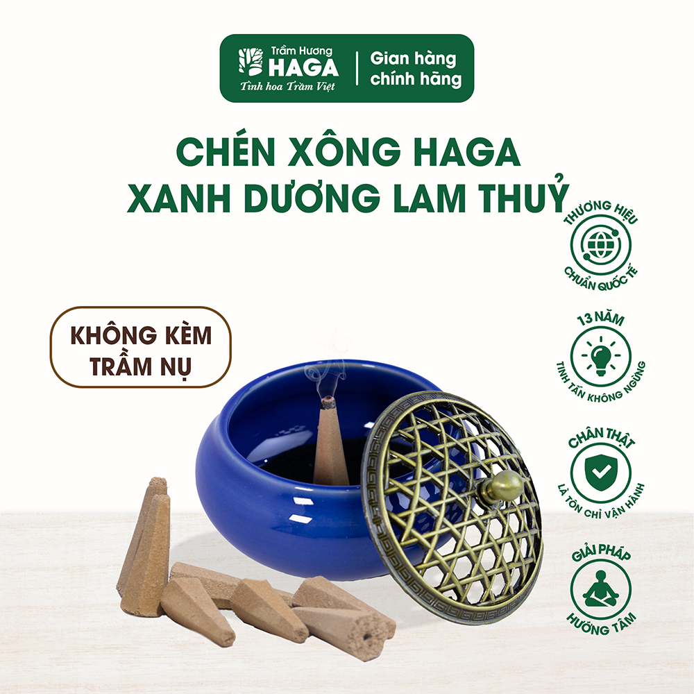 Chén xông HAGA_xanh dương lam thủy